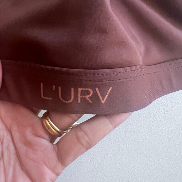 L'URV Women's Brown Cross-Back Sport Bra Size Medium - Picture 3 of 4